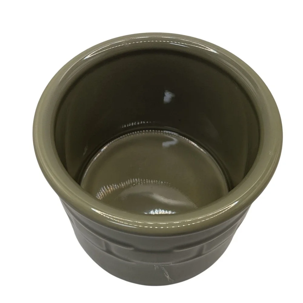 Longaberger‎ Pottery Crock One Pint Woven Traditions Green Textured USA No Lid